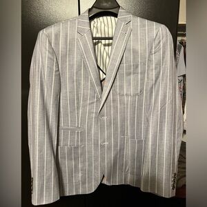 Murano Linen Striped Blazer and Vest combo